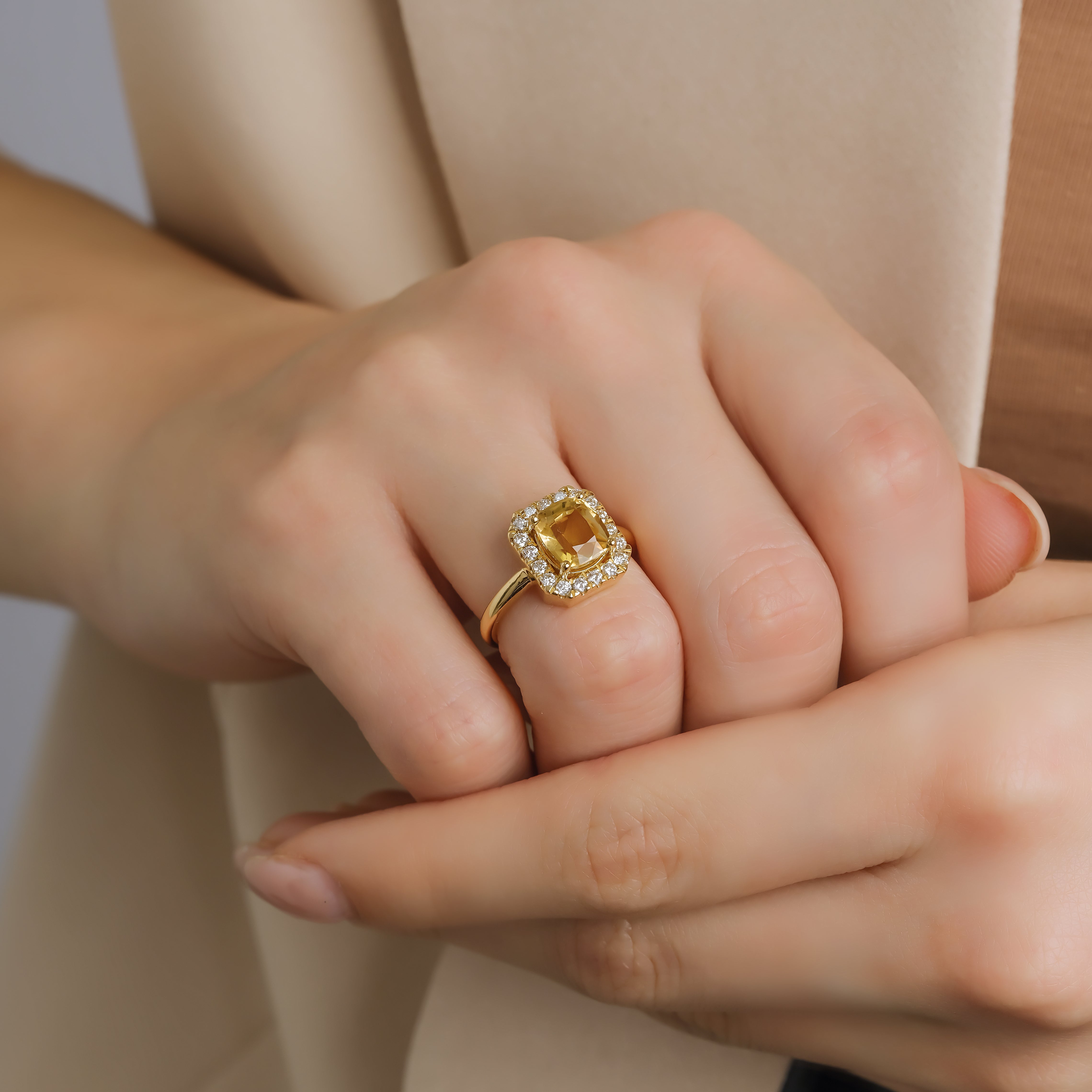 Halo Tourmaline Ring