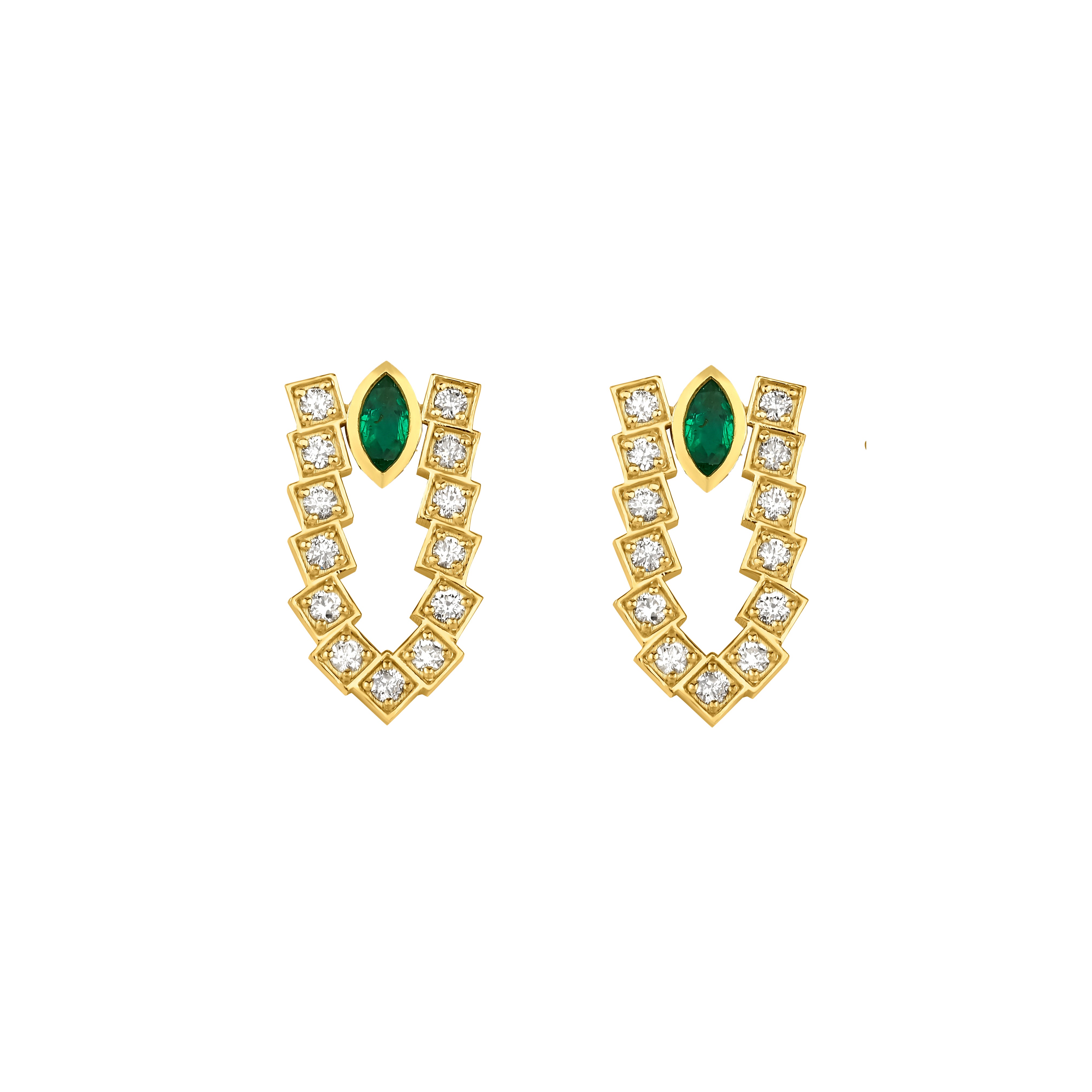 Rhea Marquise Earrings - Emeralds