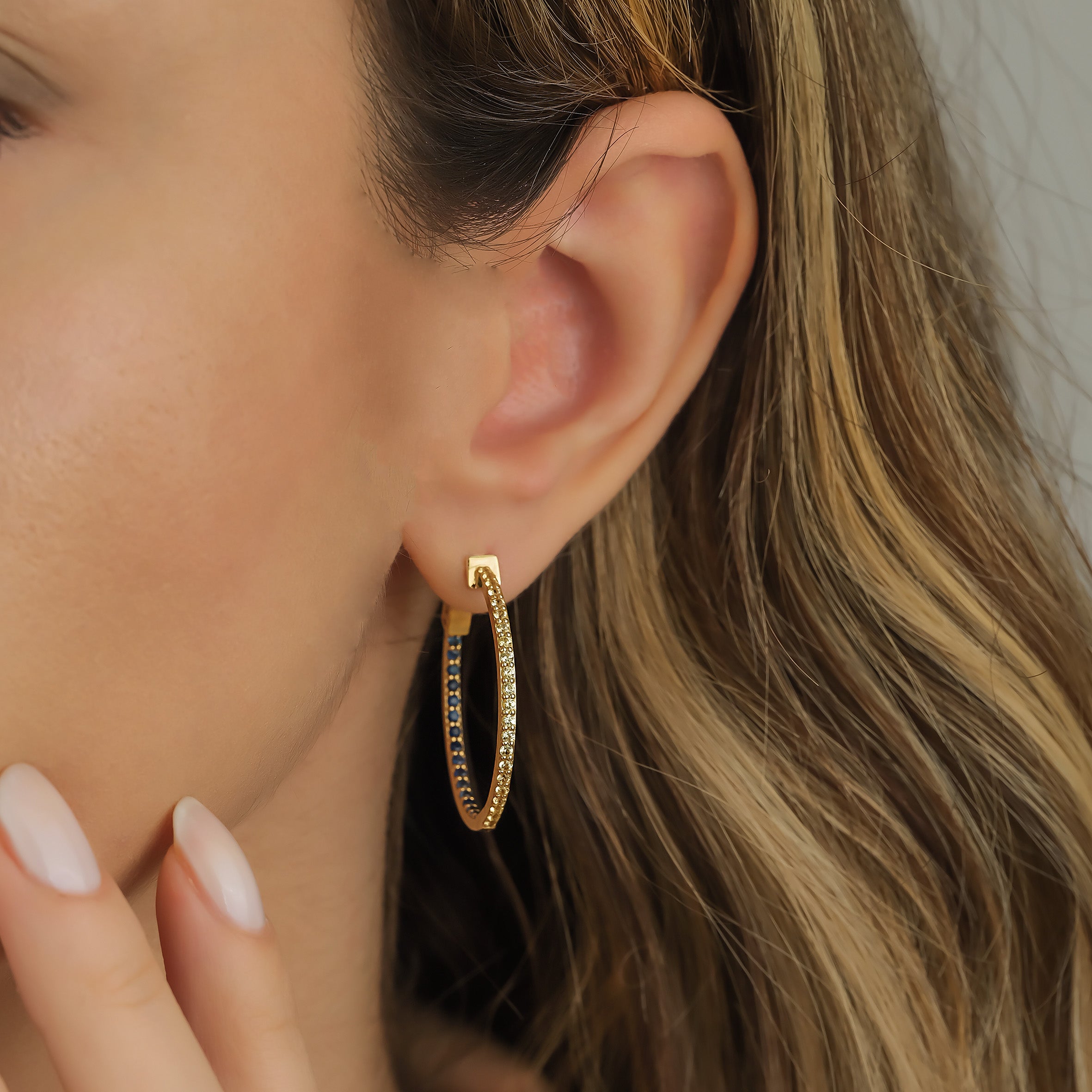 Dual Hoops Sapphires - Nilufer Fine Jewellery