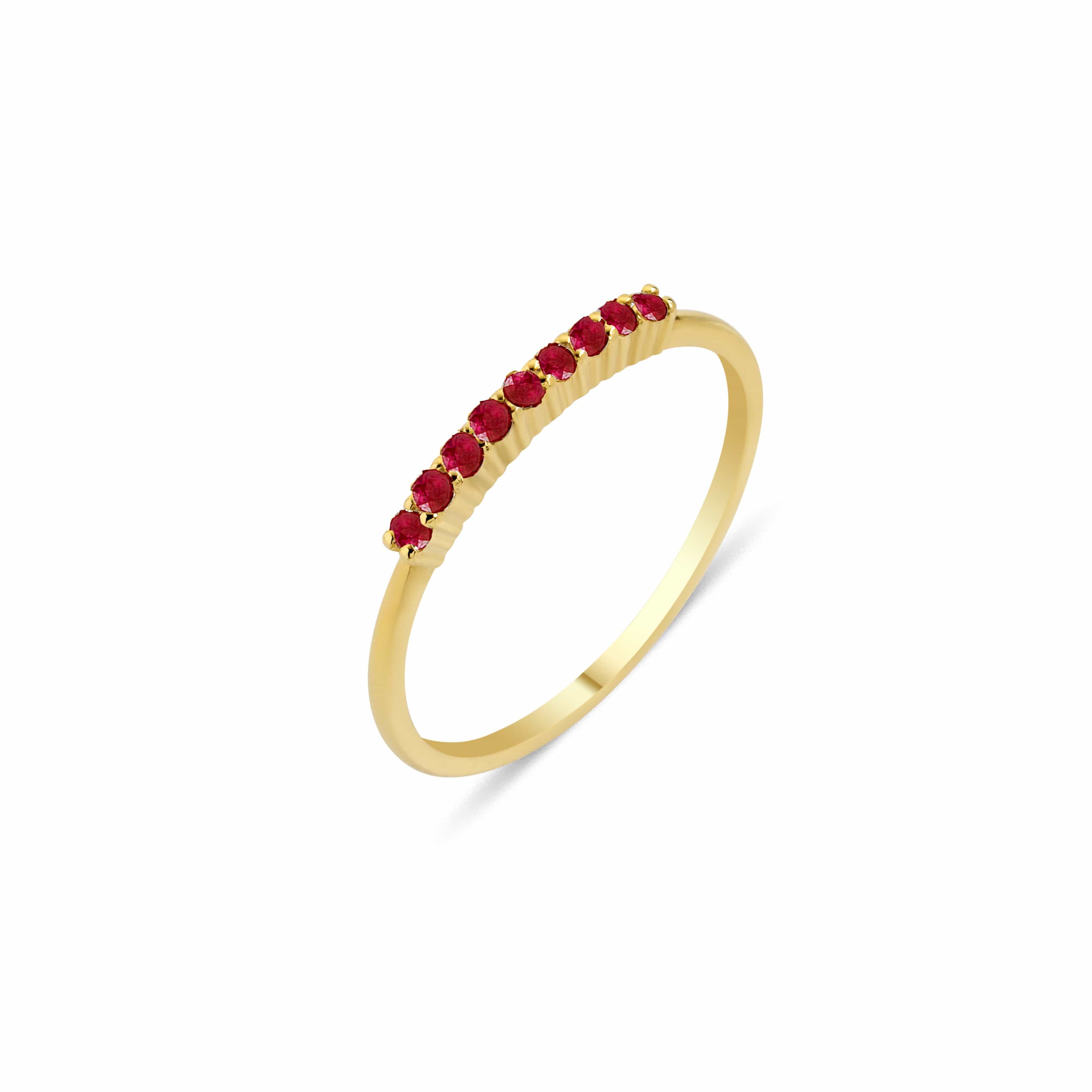 GFG Jewellery Rings Lara Bar Ring - Ruby