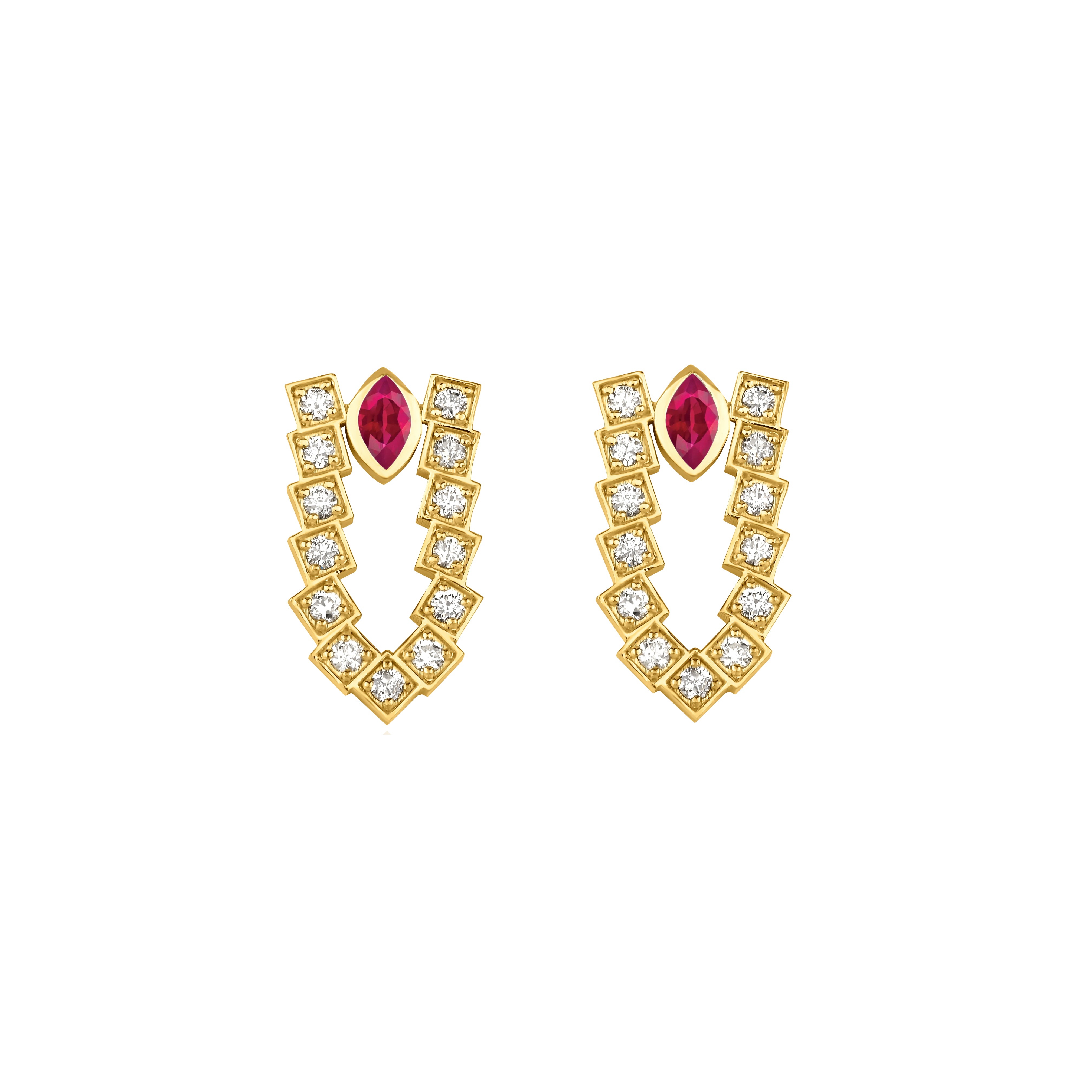 Rhea Marquise Earrings - Ruby