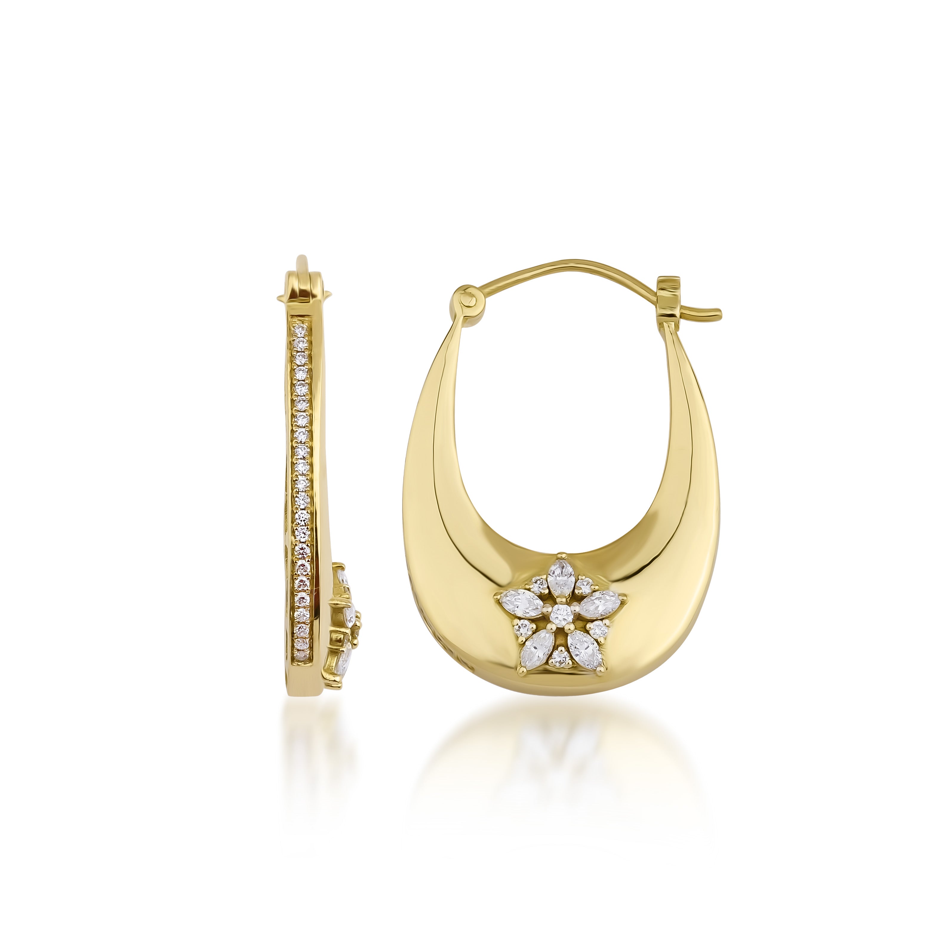 Fleur Diamond Hoops - Nilüfer Fine Jewellery