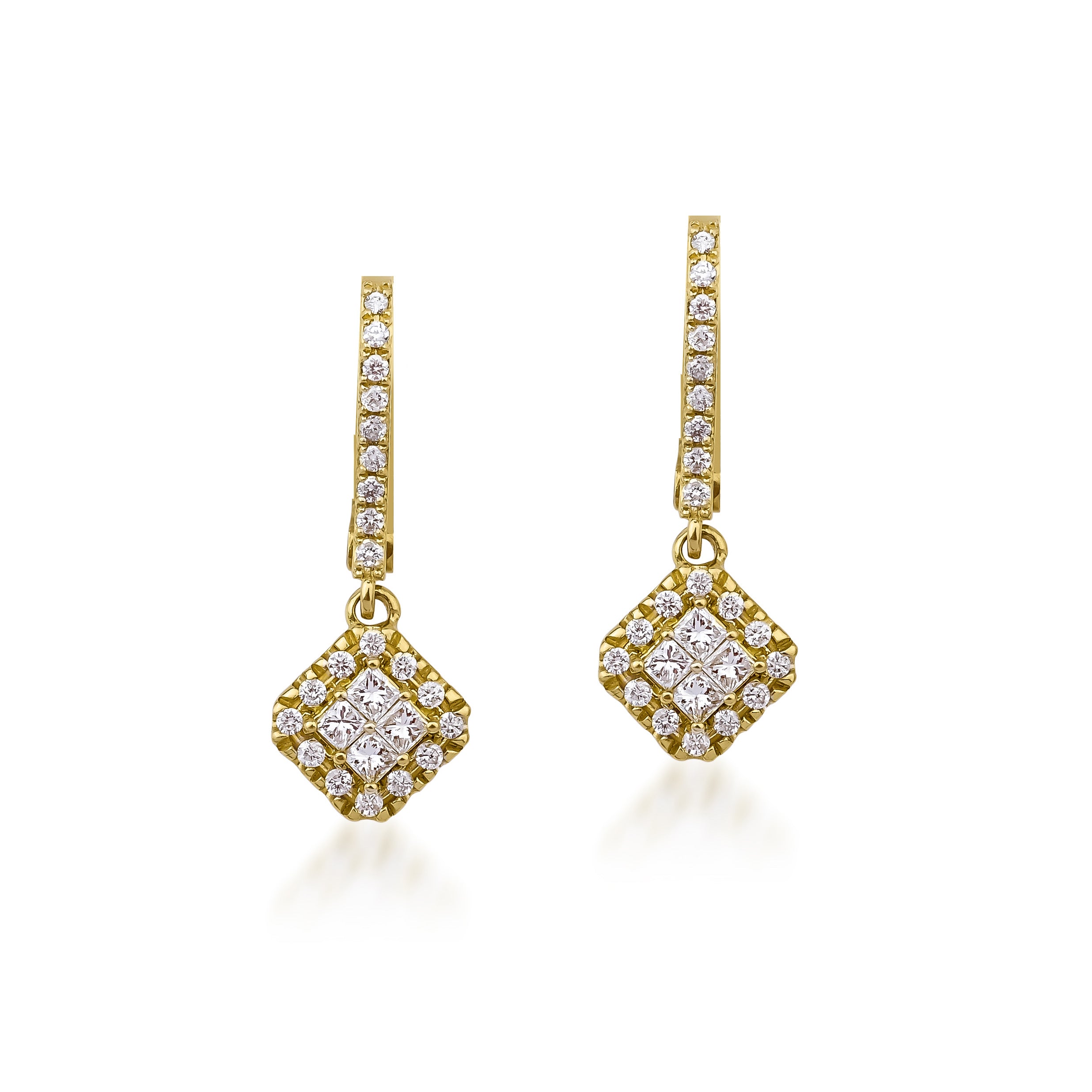 Fortuna Drop Earrings - Diamonds