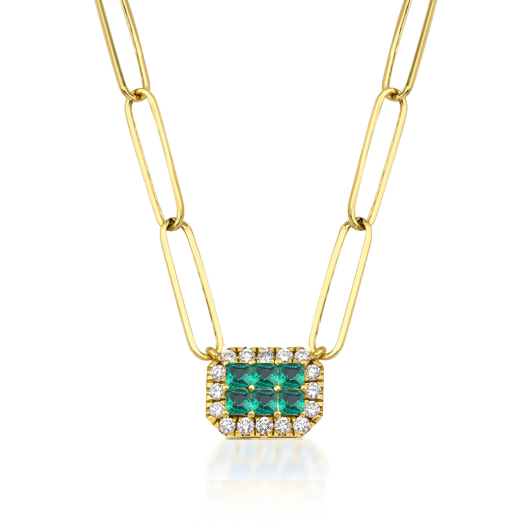 Fortuna Belle Necklace - Verde Paperclip