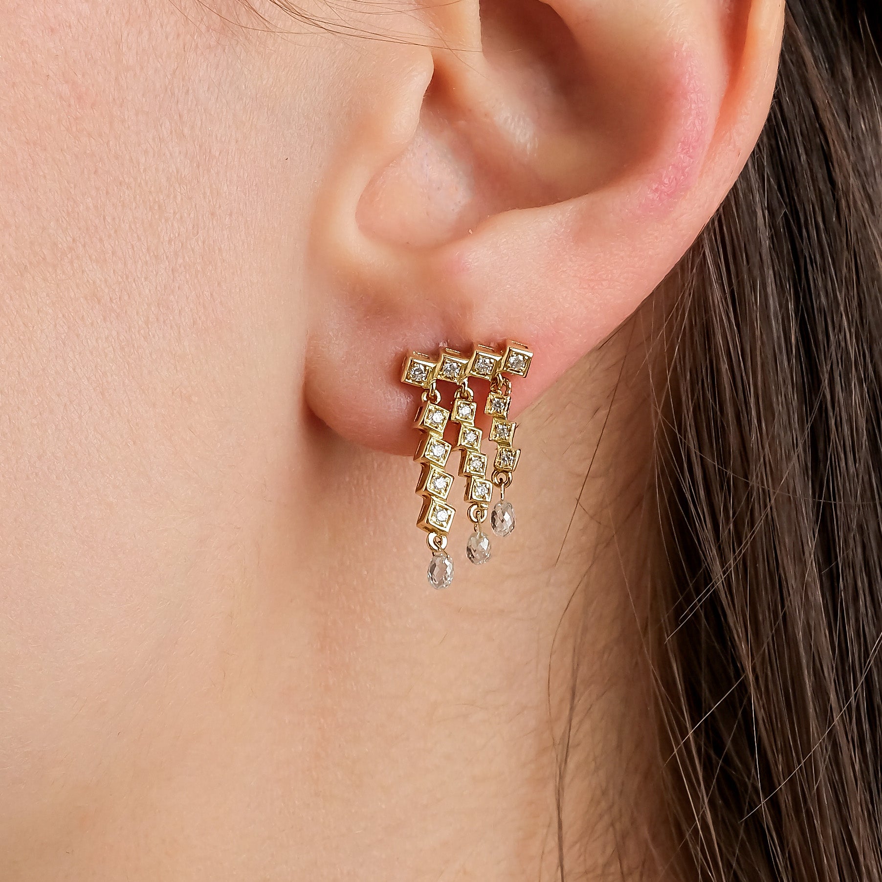 Rhea Radiant Diamond Earrings