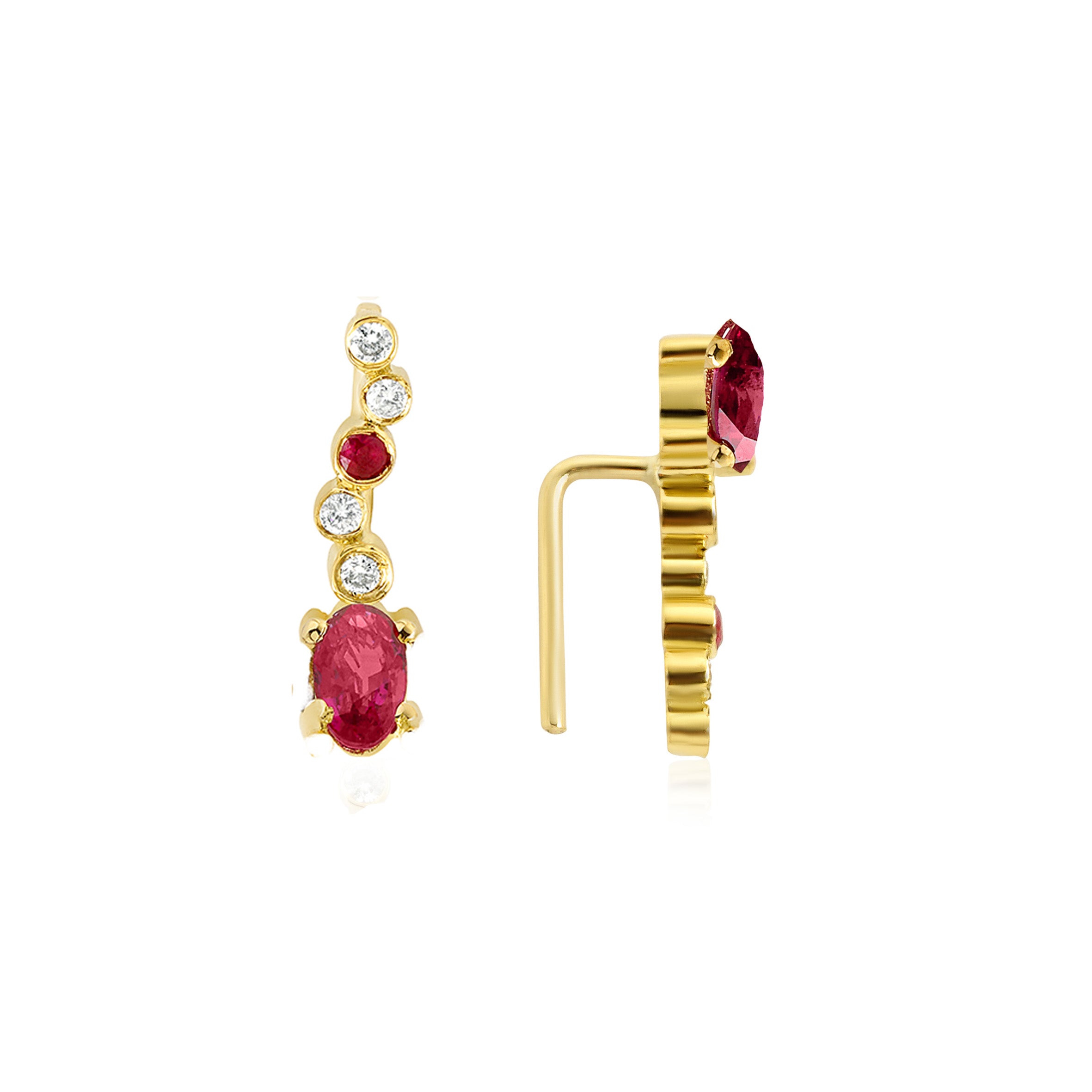 SERAPHINA EARCLIMBER ruby - Nilufer Fine Jewellery