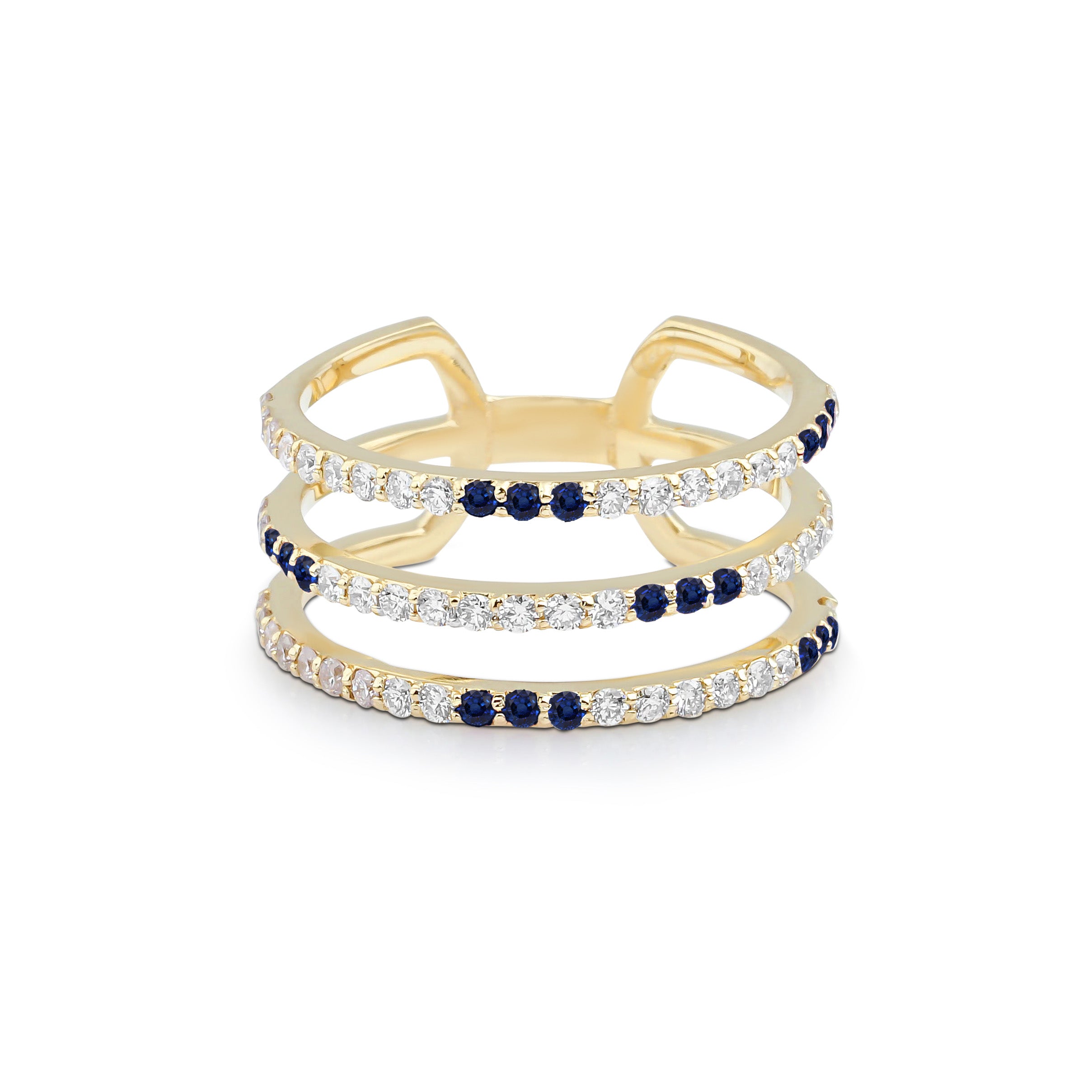 Artisia Triple Bar Ring - Sapphire