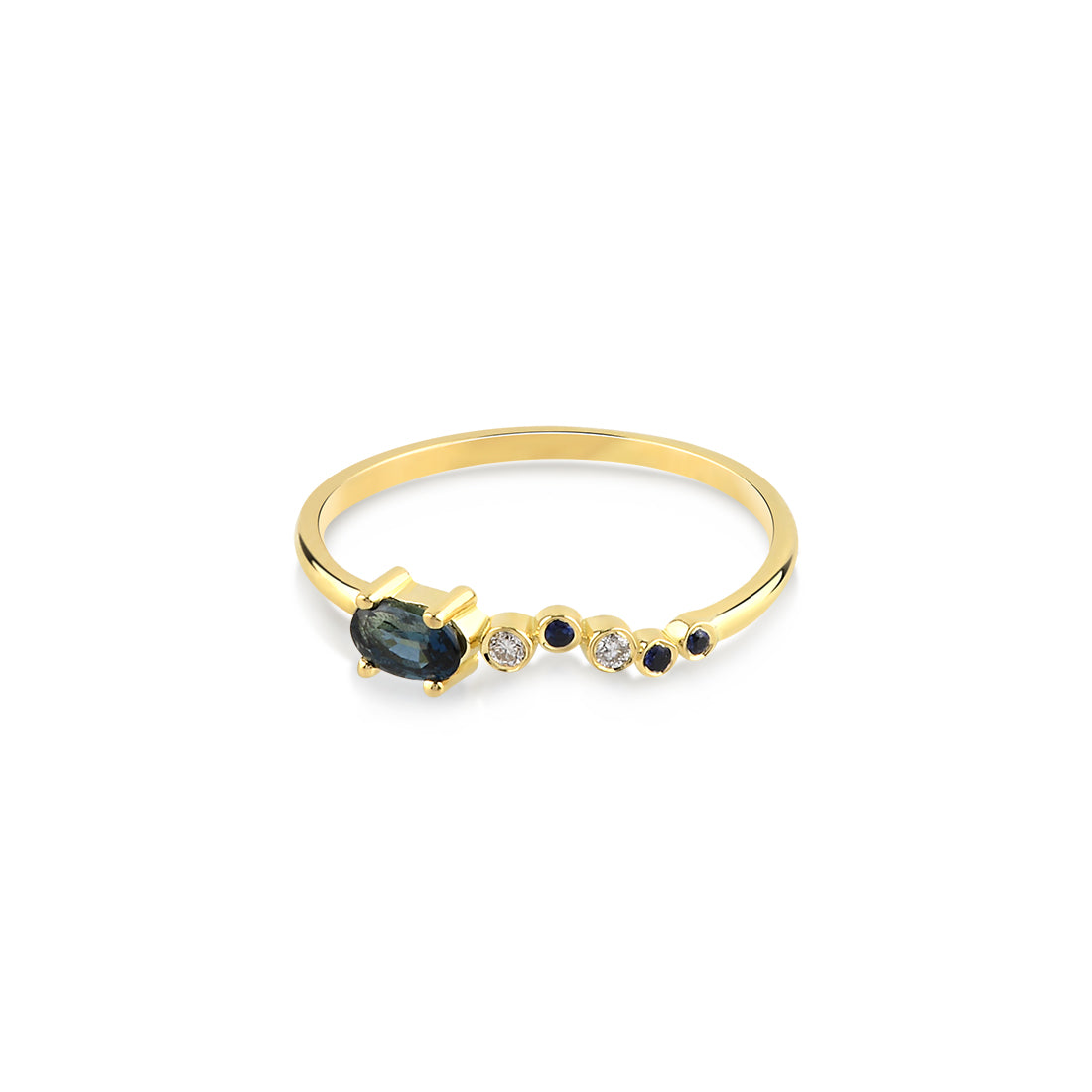 Seraphina Wing Sapphire Ring (navy blue)