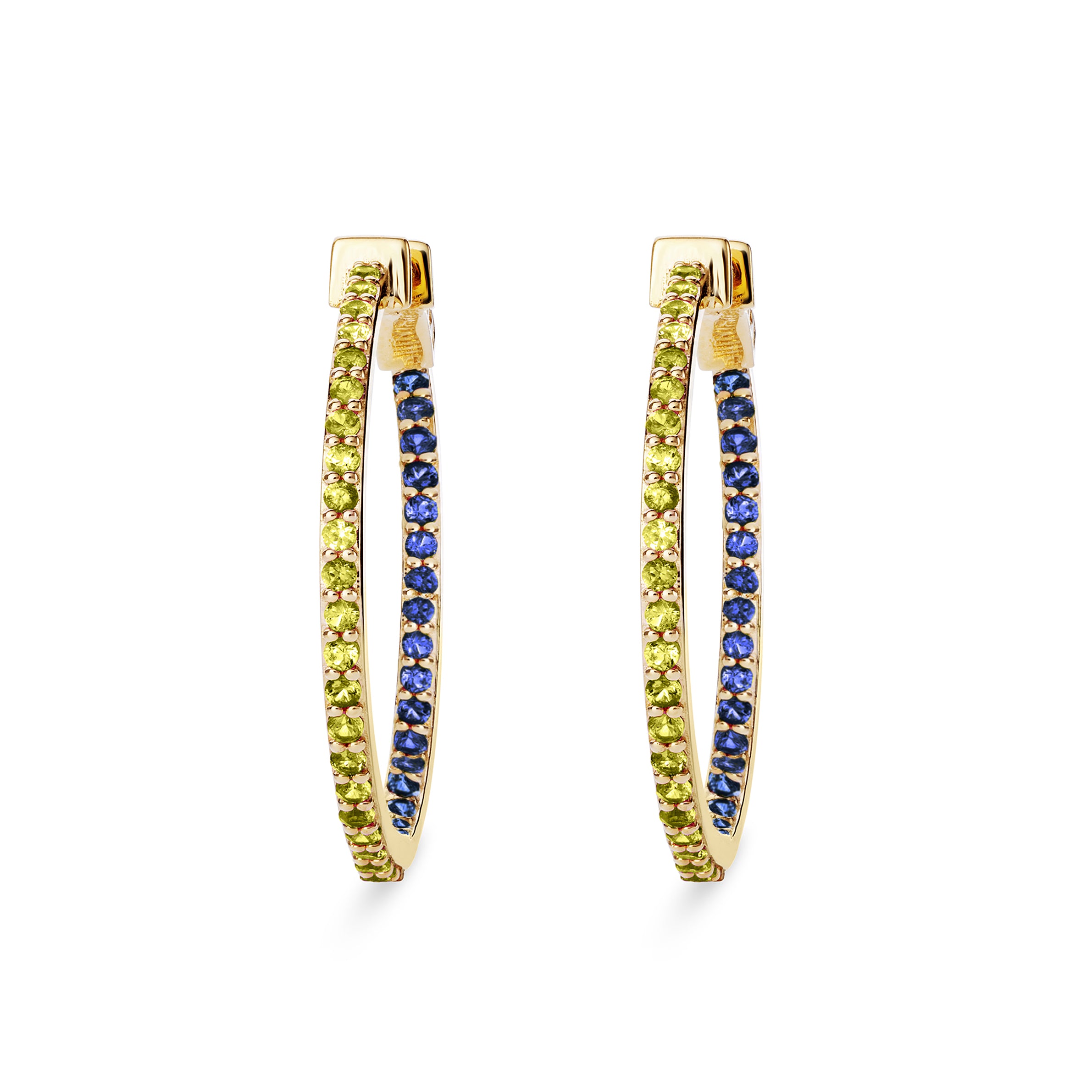 Dual HOOPs - SAPPHIRES - Nilufer Fine JEWELLERY