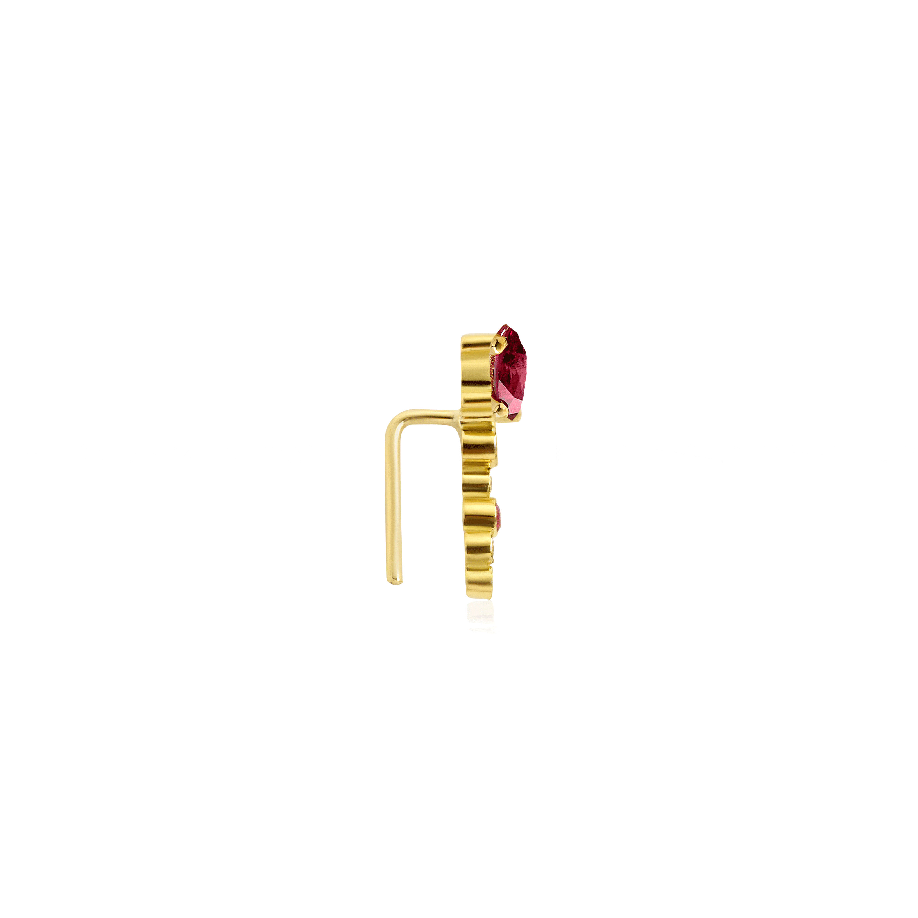 Seraphina Ruby Ear Climber -Nilufer Fine Jewellery
