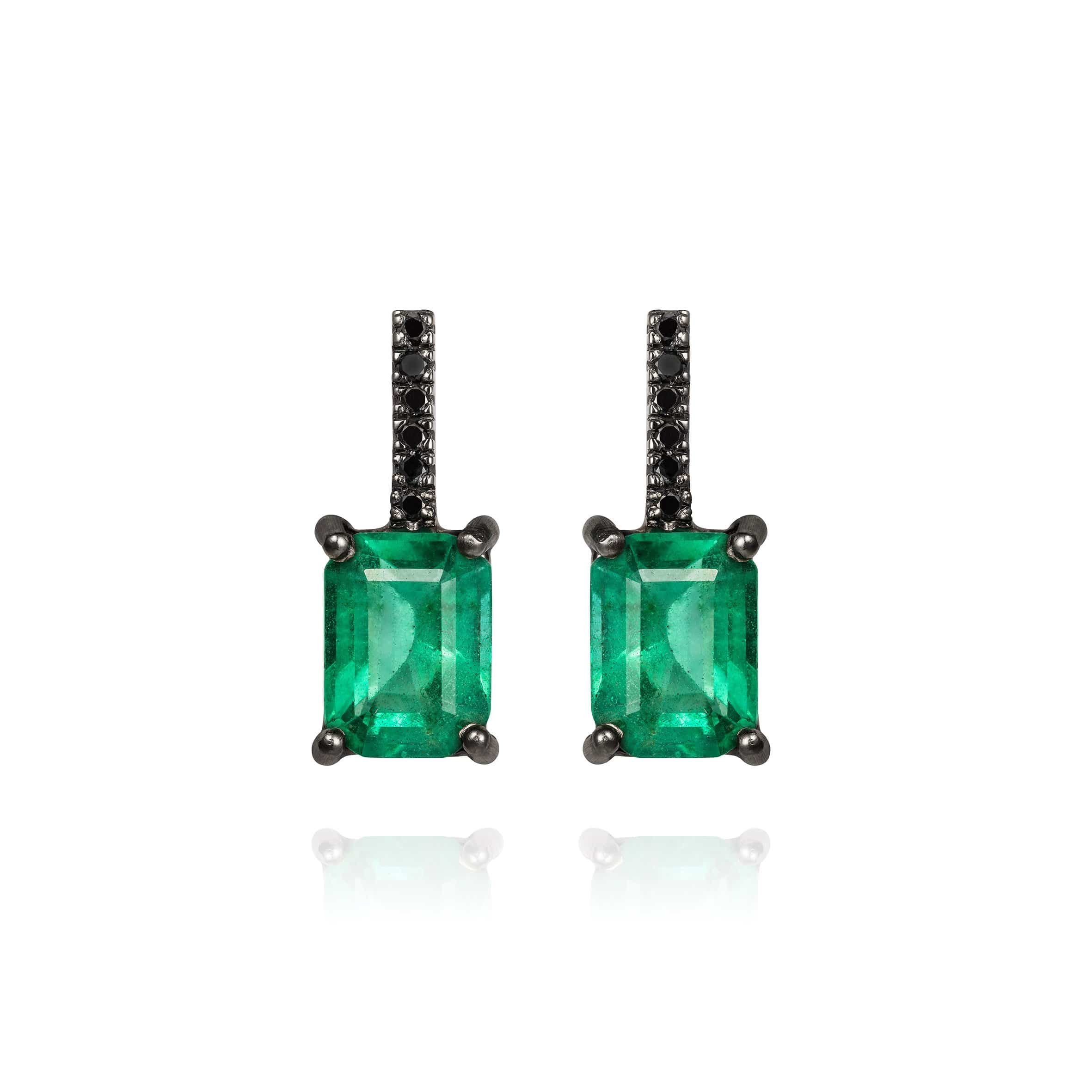 GFG Jewellery Earrings Noir Emerald Diamond Earrings