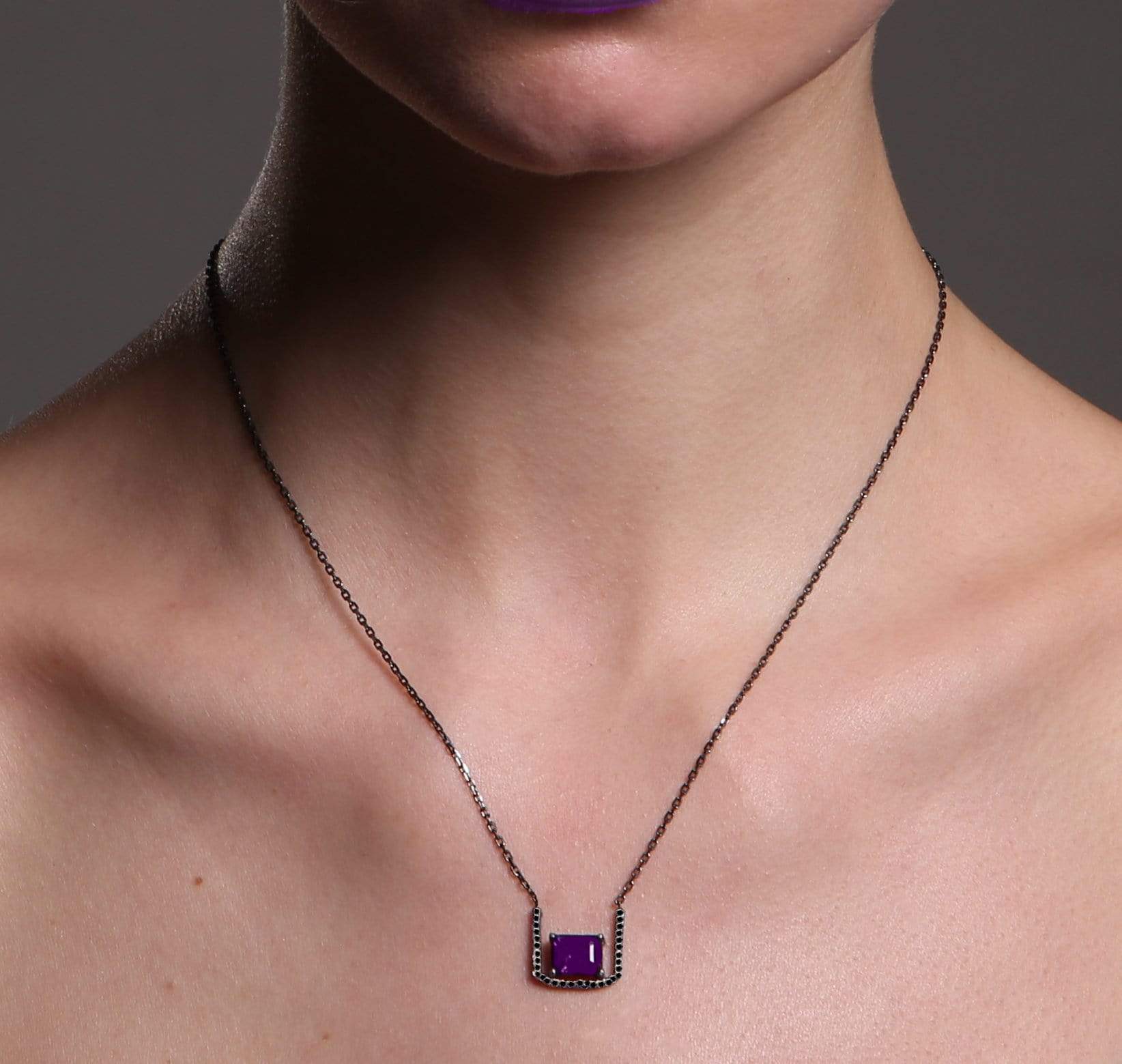 GFG Jewellery Necklace Noir Amethyst Throne Necklace