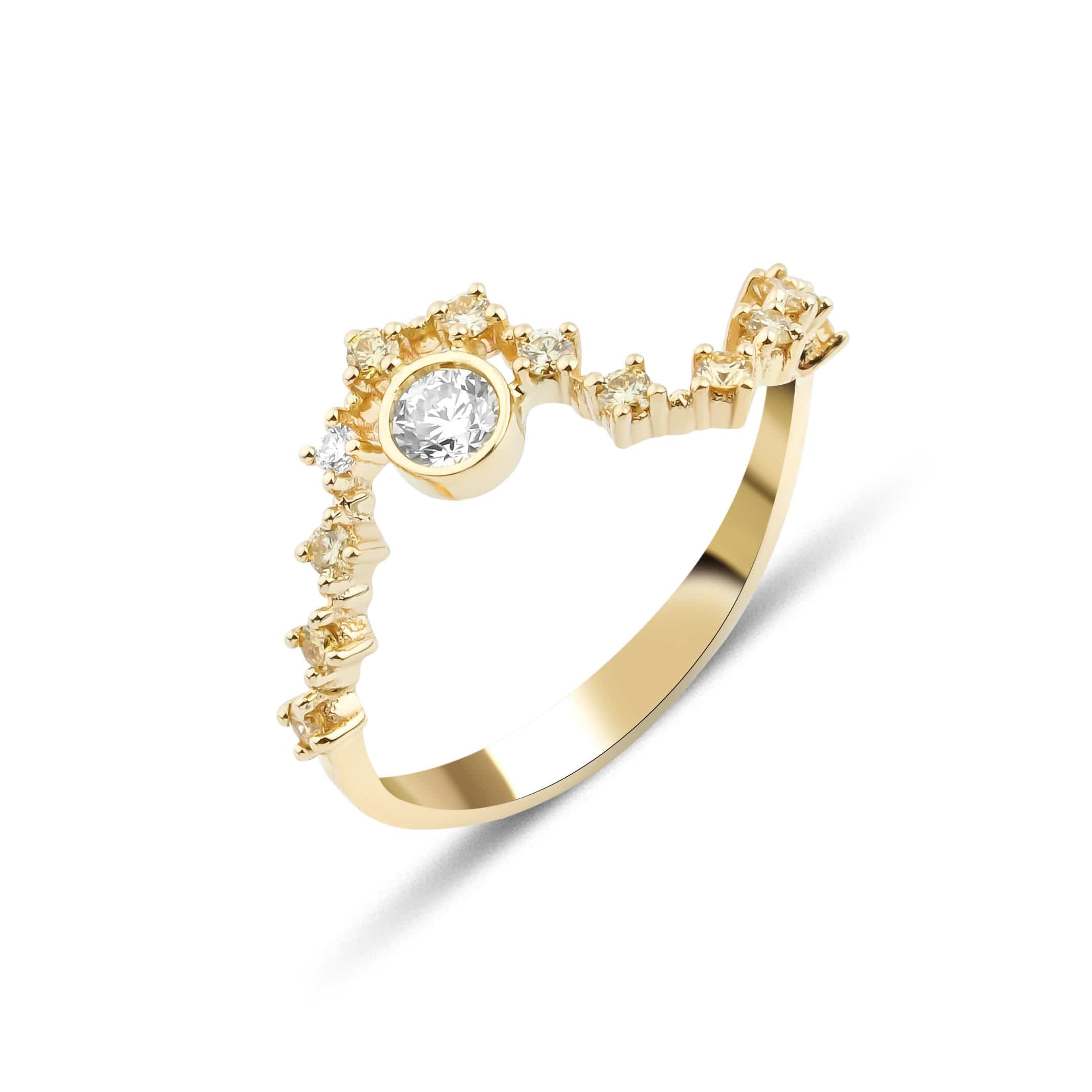 GFG Jewellery Rings Sonia Wave Ring - Diamonds