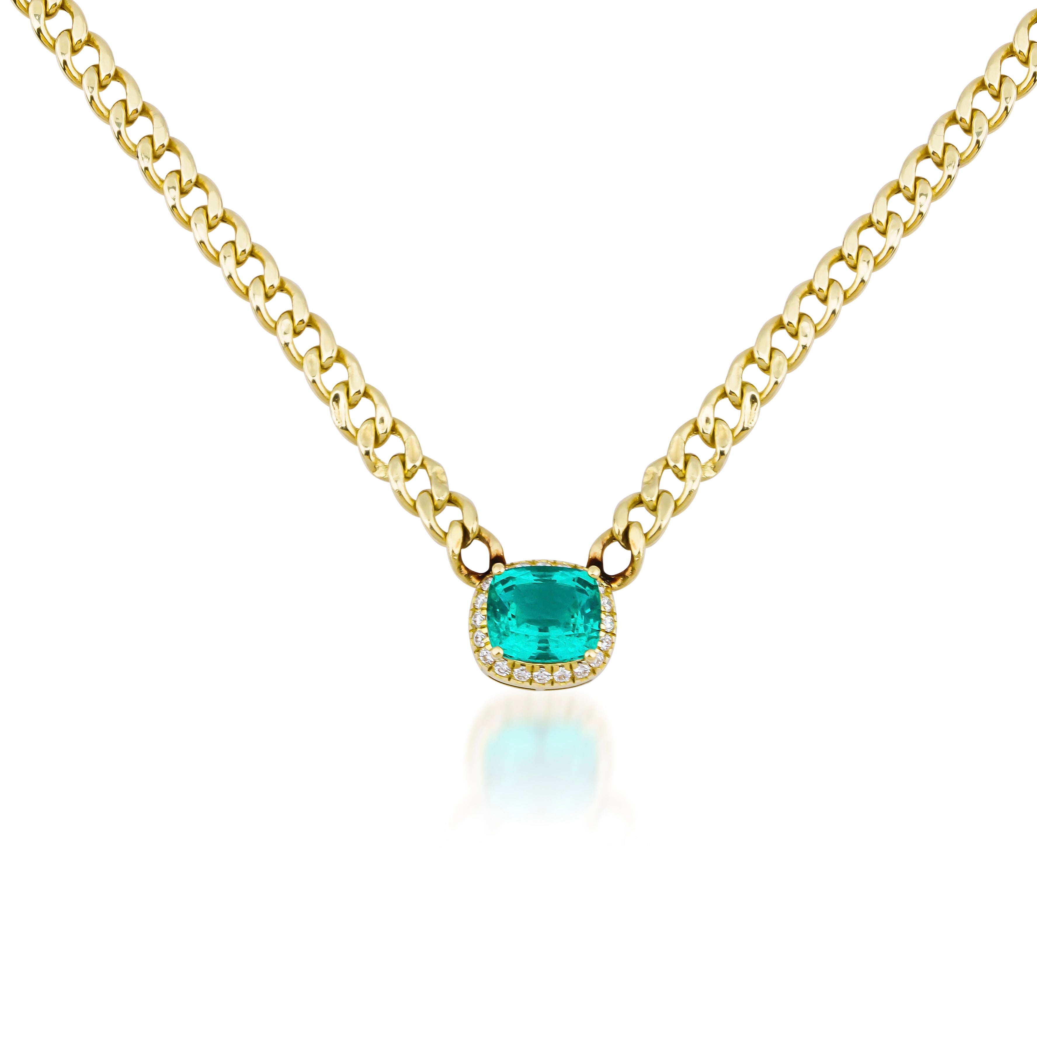 Halo Emerald Necklace